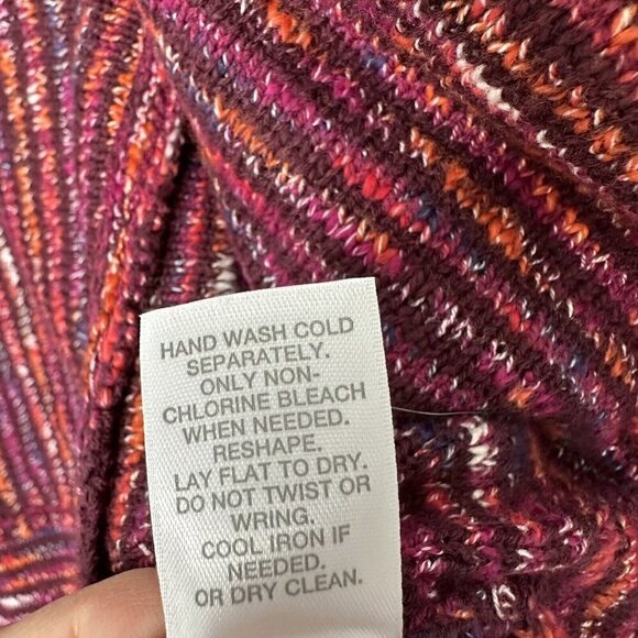 J Jill Cardigan Sweater Maroon Open Long Size S Stripe - Picture 4 of 9